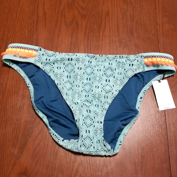 Shade & Shore bikini teal orange tassel B204/05 - Picture 2 of 8